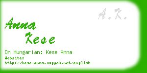 anna kese business card